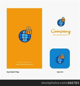 Secure internet Company Logo App Icon and Splash Page Design. Creative Business App Design Elements