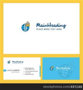 Secure internet Logo design with Tagline & Front and Back Busienss Card Template. Vector Creative Design