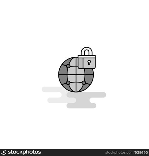 Secure internet Web Icon. Flat Line Filled Gray Icon Vector