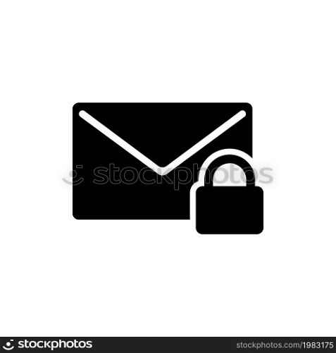Secure Letter Lock, Protection Mail. Flat Vector Icon illustration. Simple black symbol on white background. Secure Letter Lock, Protection Mail sign design template for web and mobile UI element. Secure Letter Lock, Protection Mail. Flat Vector Icon illustration. Simple black symbol on white background. Secure Letter Lock, Protection Mail sign design template for web and mobile UI element.