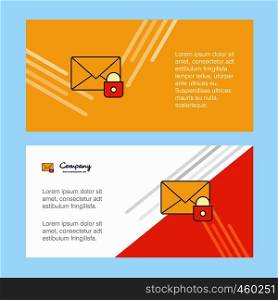 Secure mail abstract corporate business banner template, horizontal advertising business banner.