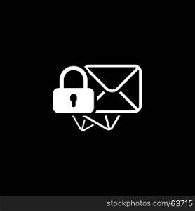 Secure Mail Icon. Flat Design.. Secure Mail Icon. Flat Design. Business Concept Isolated Illustration.