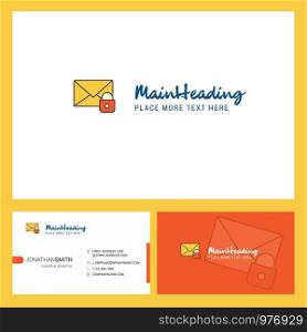Secure mail Logo design with Tagline & Front and Back Busienss Card Template. Vector Creative Design