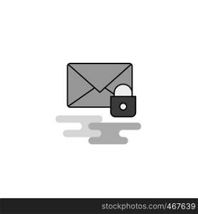 Secure mail Web Icon. Flat Line Filled Gray Icon Vector