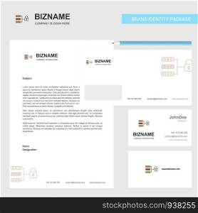 Secure network Business Letterhead, Envelope and visiting Card Design vector template