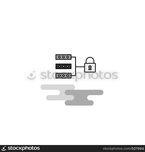 Secure network Web Icon. Flat Line Filled Gray Icon Vector
