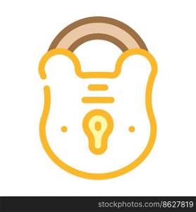 secure padlock color icon vector. secure padlock sign. isolated symbol illustration. secure padlock color icon vector illustration