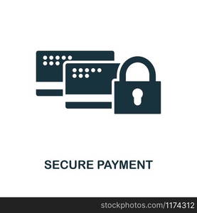 Secure Payment icon. Monochrome style design from internet security collection. UI. Pixel perfect simple pictogram secure payment icon. Web design, apps, software, print usage.. Secure Payment icon. Monochrome style design from internet security icon collection. UI. Pixel perfect simple pictogram secure payment icon. Web design, apps, software, print usage.