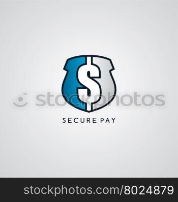 secure payment protection. secure payment logotype protection theme vector art illustration