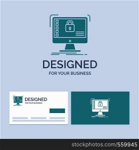 secure, protection, safe, system, data Business Logo Glyph Icon Symbol for your business. Turquoise Business Cards with Brand logo template.. Vector EPS10 Abstract Template background