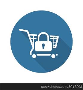 Secure Shopping Icon. Flat Design.. Secure Shopping Icon. Flat Design. Business Concept. Isolated Illustration.