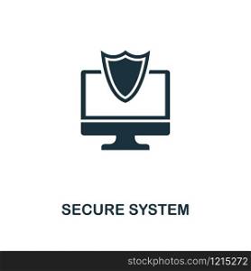 Secure System icon. Premium style design from security collection. UX and UI. Pixel perfect secure system icon for web design, apps, software, printing usage.. Secure System icon. Premium style design from security icon collection. UI and UX. Pixel perfect Secure System icon for web design, apps, software, print usage.