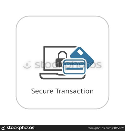Secure Transaction Icon. Flat Design.. Secure Transaction Icon. Flat Design. Business Concept Isolated Illustration.