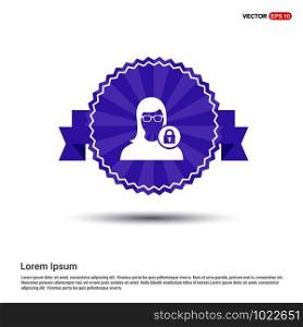 Secure User Icon - Purple Ribbon banner