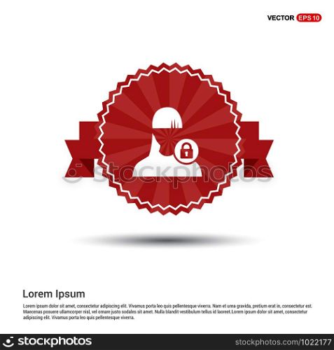 Secure User Icon - Red Ribbon banner