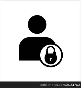 Secure User Login, Password Protected, Personal Data Protection, Authenticate Icon, Internet Privacy Protection Icon. Vector Art Illustration. Secure User Login, Password Protected, Personal Data Protection,