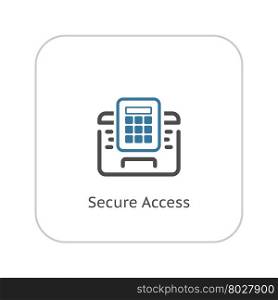 Secured Access Icon. Flat Design.. Secured Access Icon. Flat Design. Business Concept Isolated Illustration.