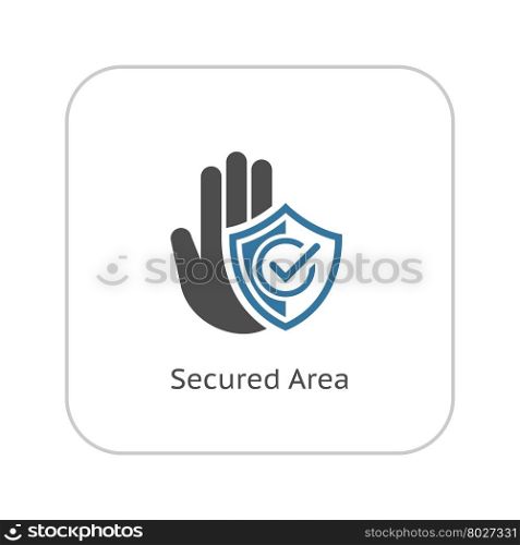 Secured Area Icon. Flat Design.. Secured Area Icon. Flat Design Isolated Illustration.