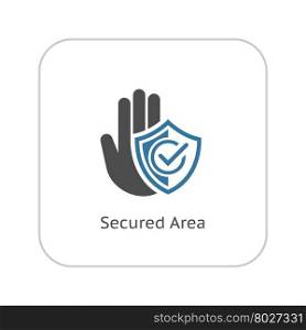 Secured Area Icon. Flat Design.. Secured Area Icon. Flat Design Isolated Illustration.