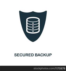 Secured Backup icon. Monochrome style design from big data collection. UI. Pixel perfect simple pictogram secured backup icon. Web design, apps, software, print usage.. Secured Backup icon. Monochrome style design from big data icon collection. UI. Pixel perfect simple pictogram secured backup icon. Web design, apps, software, print usage.