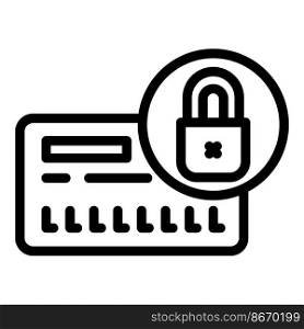 Secured bank card icon outline vector. Data secure. Safety password. Secured bank card icon outline vector. Data secure