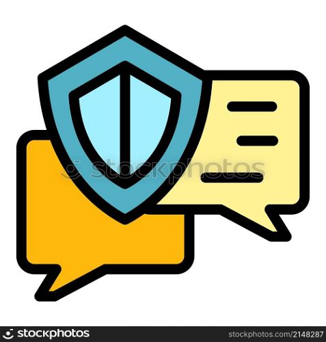 Secured chat icon. Outline secured chat vector icon color flat isolated. Secured chat icon color outline vector