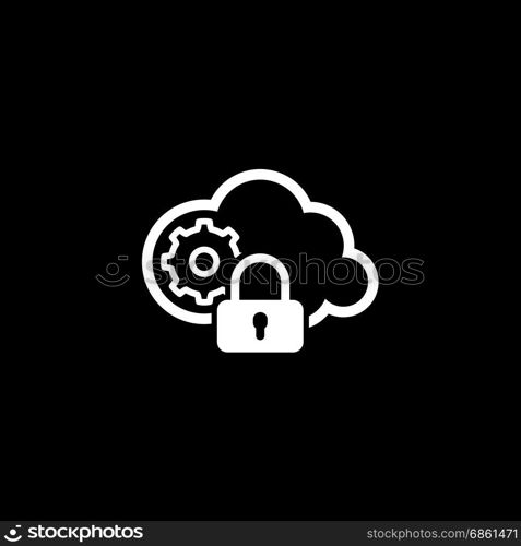 Secured Cloud Processing Icon. Flat Design.. Secured Cloud Processing Icon. Flat Design. Isolated Illustration.