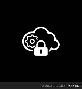 Secured Cloud Processing Icon. Flat Design.. Secured Cloud Processing Icon. Flat Design. Isolated Illustration.