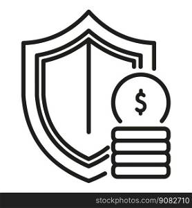 Secured compensation icon outline vector. Business money. Support fund. Secured compensation icon outline vector. Business money