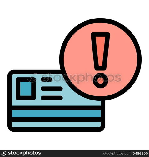 Secured credit card icon outline vector. Loan income. Terms tax color flat. Secured credit card icon vector flat