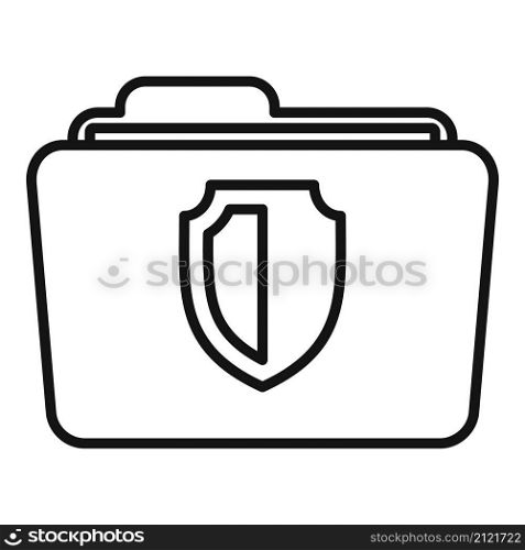 Secured folder icon outline vector. Data information. Safe network. Secured folder icon outline vector. Data information
