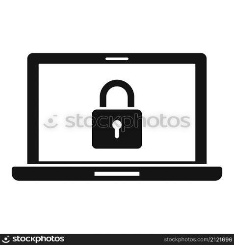 Secured laptop icon simple vector. Computer data. Secure information. Secured laptop icon simple vector. Computer data