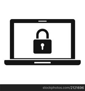 Secured laptop icon simple vector. Computer data. Secure information. Secured laptop icon simple vector. Computer data