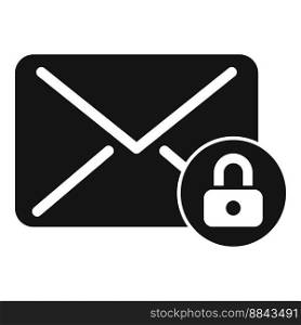 Secured mail icon simp≤vector. Cipher data. Lock code. Secured mail icon simp≤vector. Cipher data