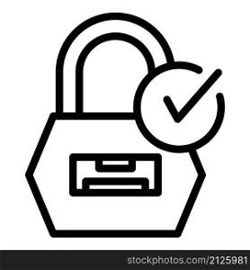 Secured padlock icon outline vector. Step login. Code password. Secured padlock icon outline vector. Step login
