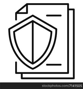 Secured paper icon. Outline secured paper vector icon for web design isolated on white background. Secured paper icon, outline style