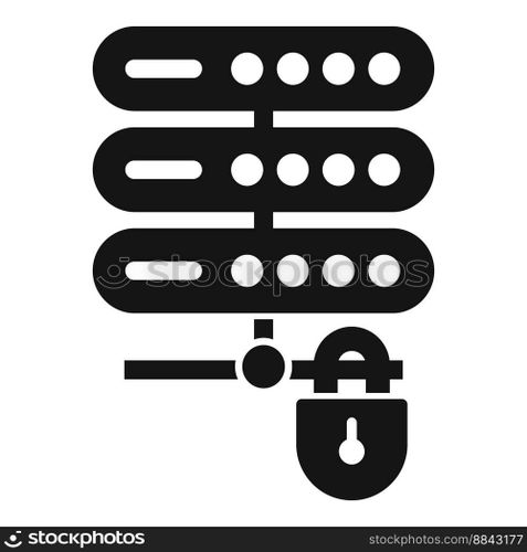 Secured server icon simple vector. Cipher data. Lock code. Secured server icon simple vector. Cipher data