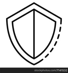 Secured shield icon. Outline secured shield vector icon for web design isolated on white background. Secured shield icon, outline style