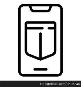 Secured smartphone icon outline vector. Online phone. Hand code. Secured smartphone icon outline vector. Online phone