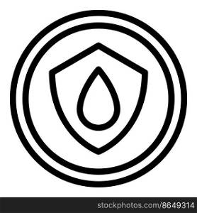 Secured water drop icon outline vector. Save eco. Fresh drink. Secured water drop icon outline vector. Save eco