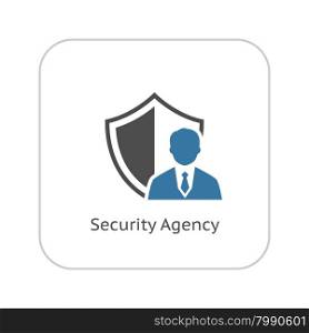 Security Agency Icon. Flat Design. Business Concept. Isolated Illustration.. Security Agency Icon. Flat Design.