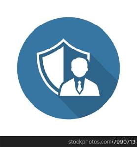 Security Agency Icon. Flat Design. Business Concept. Isolated Illustration.. Security Agency Icon. Flat Design.