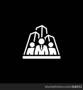 Security Agency Icon. Flat Design.. Security Agency Icon. Isolated Illustration. App Symbol or UI element. Team of people with skyscrapers in back.