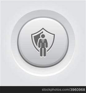 Security Agency Icon. Security Agency Icon. Business Concept Grey Button Design