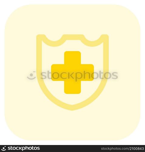 Security at hospital premises with defensive logotype