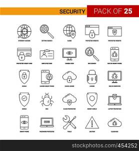 Security Black Line Icon - 25 Business Outline Icon Set