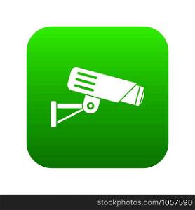 Security camera icon digital green for any design isolated on white vector illustration. Security camera icon digital green