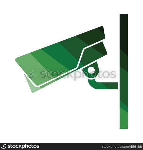Security camera icon. Flat color design. Vector illustration.