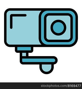 Security camera icon. Outline Security camera vector icon for web design isolated on white background color flat. Security camera icon vector flat