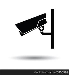 Security camera icon. White background with shadow design. Vector illustration.